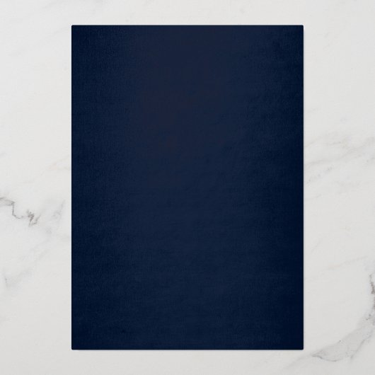 Royal Navy Scroll Floral Butterfly Quinceanera Folie Uitnodiging (Achterkant)