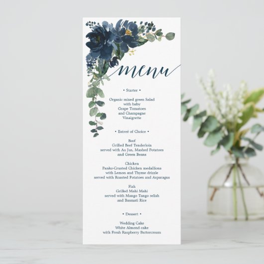 Royal Navy Trouwmenu Kaarten Tafeldecor (Staand voorkant)