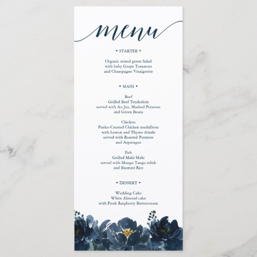 Royal Navy Wedding Menu - Wedding Menus (Voorkant)