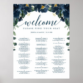 Royal Navy Wedding Seating Chart Poster