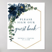 Royal Navy Wedding Sign Guest Book Poster (Voorkant)