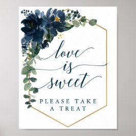 Royal Navy Wedding Sign Love is Sweet Poster