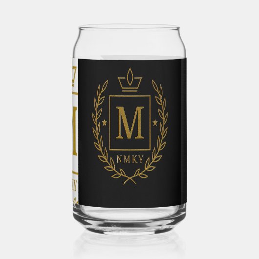 "Royal NMKY-embleem – Monogram M-topontwerp" Blikvorm Glas (Achterkant)
