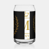 "Royal NMKY-embleem – Monogram M-topontwerp" Blikvorm Glas (Links)