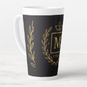 "Royal NMKY-embleem – Monogram M-topontwerp" Latte Mok (Linkerhoek)