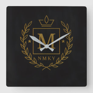 "Royal NMKY-embleem – Monogram M-topontwerp" Vierkante Klok