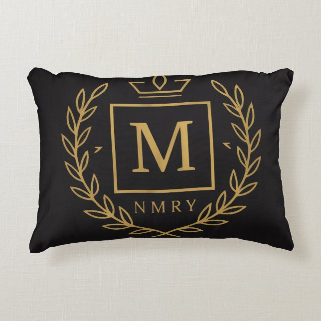 "Royal NMKY Emblem – Monogram M Crest Design" Accent Kussen (Voorkant)