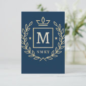 "Royal NMKY Emblem – Monogram M Crest Design" Bedankkaart (Staand voorkant)