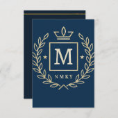 "Royal NMKY Emblem – Monogram M Crest Design" Bedankkaart (Voorkant / Achterkant)