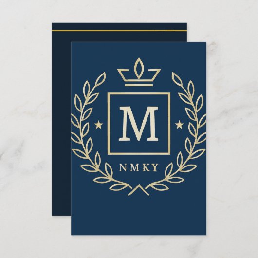 "Royal NMKY Emblem – Monogram M Crest Design" Bedankkaart (Voorkant / Achterkant)