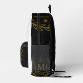 "Royal NMKY Emblem – Monogram M Crest Design" Bedrukte Rugzak (Rechts)