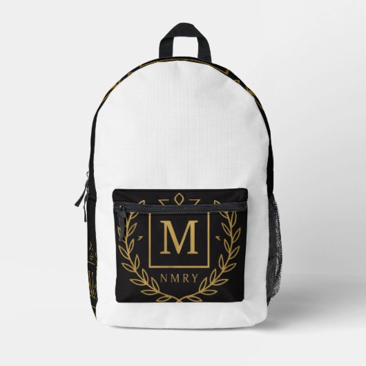"Royal NMKY Emblem – Monogram M Crest Design" Bedrukte Rugzak (Voorkant)