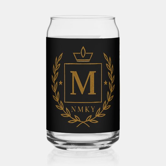 "Royal NMKY Emblem – Monogram M Crest Design" Blikvorm Glas (Voorkant)