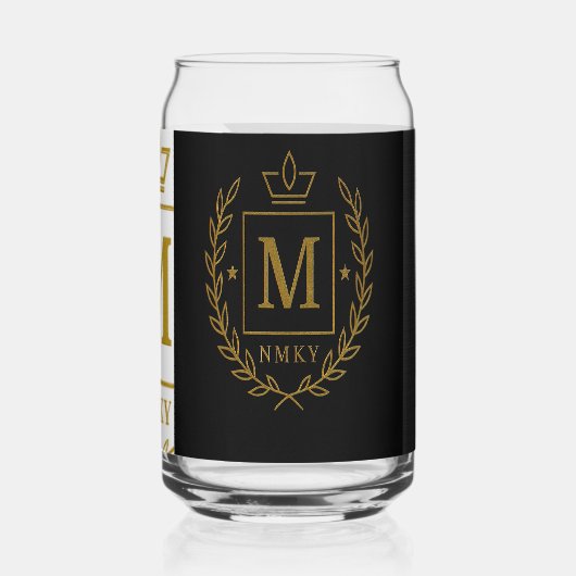 "Royal NMKY Emblem – Monogram M Crest Design" Blikvorm Glas (Achterkant)