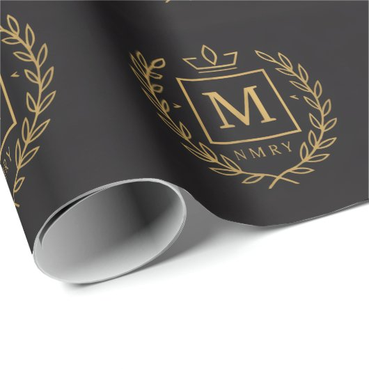 "Royal NMKY Emblem – Monogram M Crest Design" Cadeaupapier (Rol Hoek)