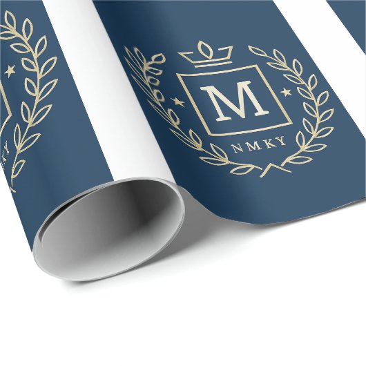 "Royal NMKY Emblem – Monogram M Crest Design" Cadeaupapier (Rol Hoek)