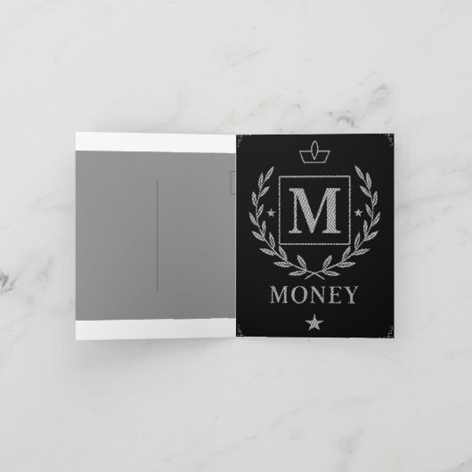 "Royal NMKY Emblem – Monogram M Crest Design" Feestdagen Kaart (Binnen)