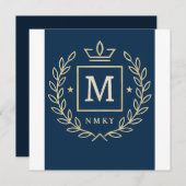 "Royal NMKY Emblem – Monogram M Crest Design" Feestdagenkaart (Voorkant / Achterkant)