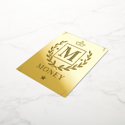 "Royal NMKY Emblem – Monogram M Crest Design" Folie Feestdagen Briefkaart (Gedraaid)