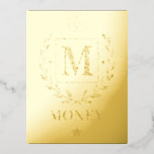"Royal NMKY Emblem – Monogram M Crest Design" Folie Feestdagen Briefkaart (Voorkant)