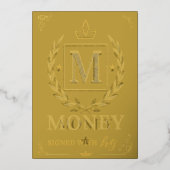 "Royal NMKY Emblem – Monogram M Crest Design" Folie Feestdagenkaart (Voorkant)