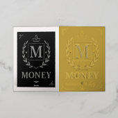 "Royal NMKY Emblem – Monogram M Crest Design" Folie Wenskaart (Buiten Laag)