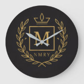 "Royal NMKY Emblem – Monogram M Crest Design" Grote Klok (Voorkant)