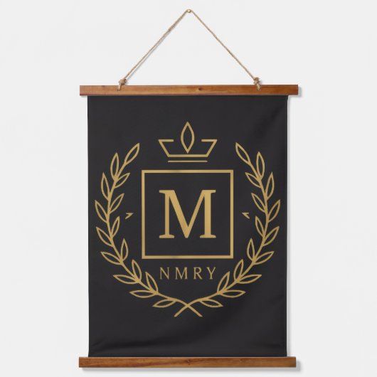 "Royal NMKY Emblem – Monogram M Crest Design" Hangend Wandkleed (Voorkant)