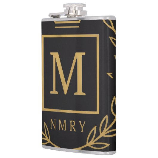 "Royal NMKY Emblem – Monogram M Crest Design" Heupfles (Links)