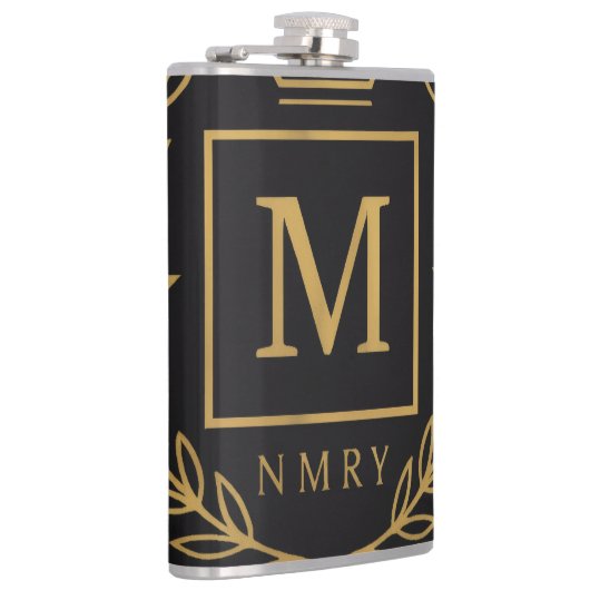 "Royal NMKY Emblem – Monogram M Crest Design" Heupfles (Rechts)