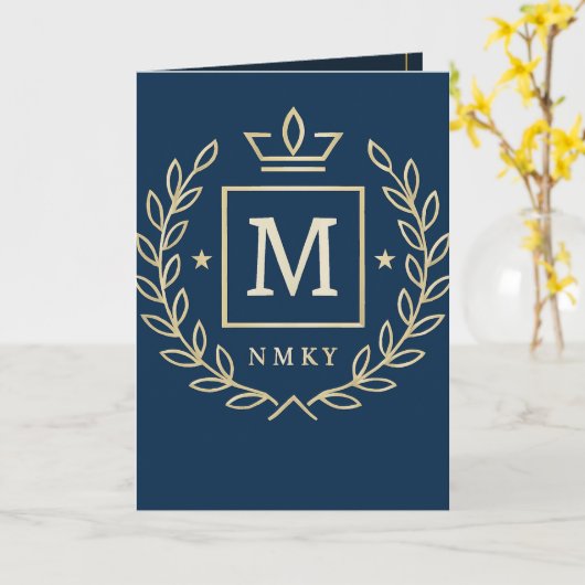 "Royal NMKY Emblem – Monogram M Crest Design" Kaart (Gele Bloem)