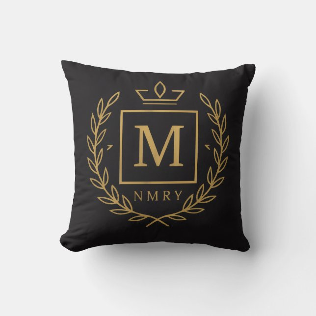 "Royal NMKY Emblem – Monogram M Crest Design" Kussen (Voorkant)