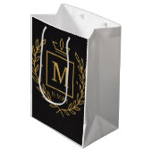 "Royal NMKY Emblem – Monogram M Crest Design" Medium Cadeauzakje (Voorkant Gekanteld)