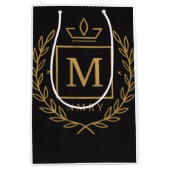 "Royal NMKY Emblem – Monogram M Crest Design" Medium Cadeauzakje (Voorkant)