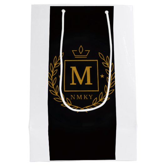 "Royal NMKY Emblem – Monogram M Crest Design" Medium Cadeauzakje (Achterkant)