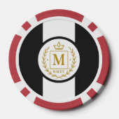 "Royal NMKY Emblem – Monogram M Crest Design" Poker Chips (Achterkant)