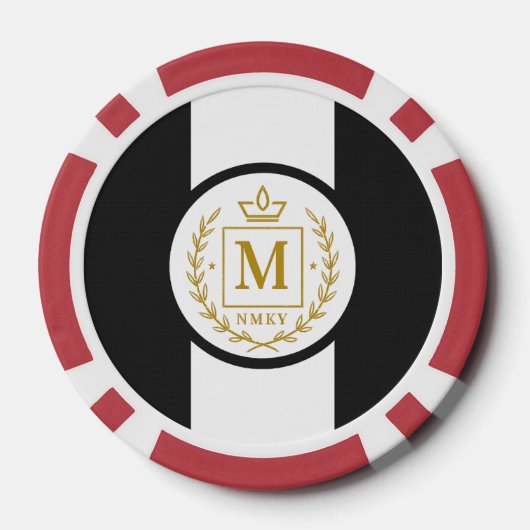 "Royal NMKY Emblem – Monogram M Crest Design" Poker Chips (Achterkant)