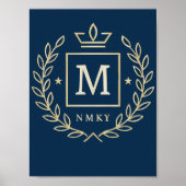 "Royal NMKY Emblem – Monogram M Crest Design" Poster (Voorkant)
