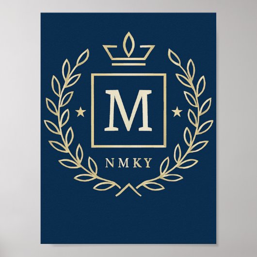 "Royal NMKY Emblem – Monogram M Crest Design" Poster (Voorkant)