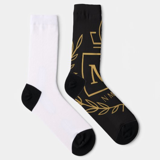 "Royal NMKY Emblem – Monogram M Crest Design" Sokken (Rechts)