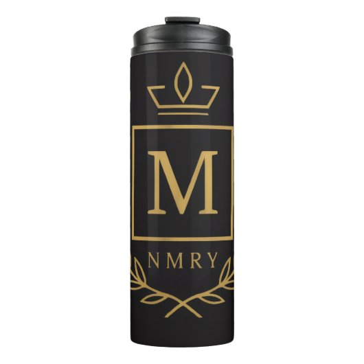 "Royal NMKY Emblem – Monogram M Crest Design" Thermosbeker (Voorkant)