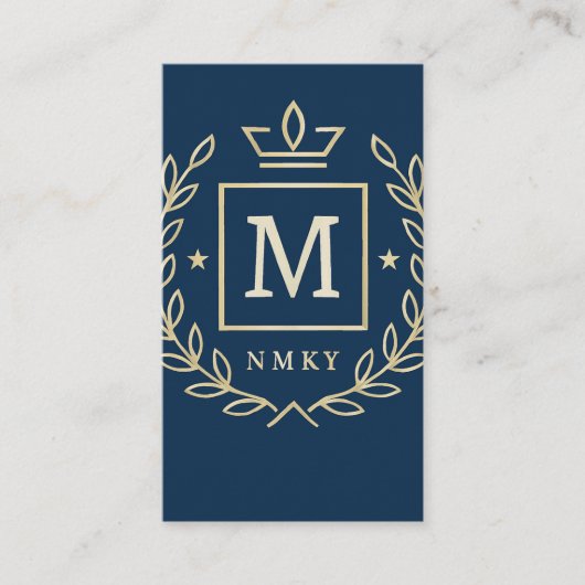 "Royal NMKY Emblem – Monogram M Crest Design" Visitekaartje (Voorkant)