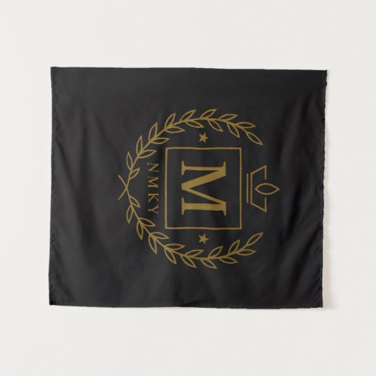 "Royal NMKY Emblem – Monogram M Crest Design" Wandkleed (Voorkant (horizontaal))