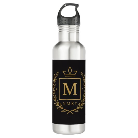"Royal NMKY Emblem – Monogram M Crest Design" Waterfles (Voorkant)