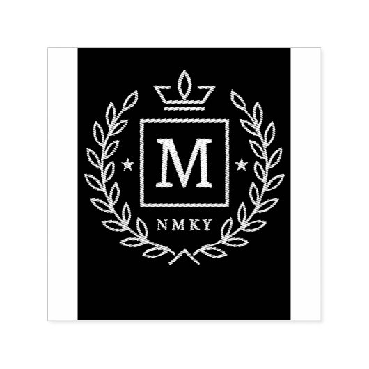 "Royal NMKY Emblem – Monogram M Crest Design" Zelfinktende Stempel (Design)