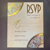 Royal Nouveau Echt Gouden Folie RSVP Folie Uitnodiging Briefkaart