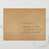 Royal Nouveau Echt Gouden Folie RSVP Folie Uitnodiging Briefkaart (Achterkant)