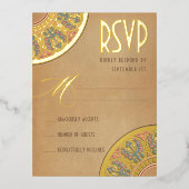 Royal Nouveau Echt Gouden Folie RSVP Folie Uitnodiging Briefkaart (Voorkant)