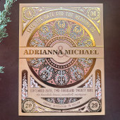 Royal Nouveau Real Gold Foil Save the Date Folie Uitnodiging Briefkaart