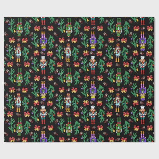 Royal Nutcracker en Wreath Pattern Cadeaupapier (Vlak)